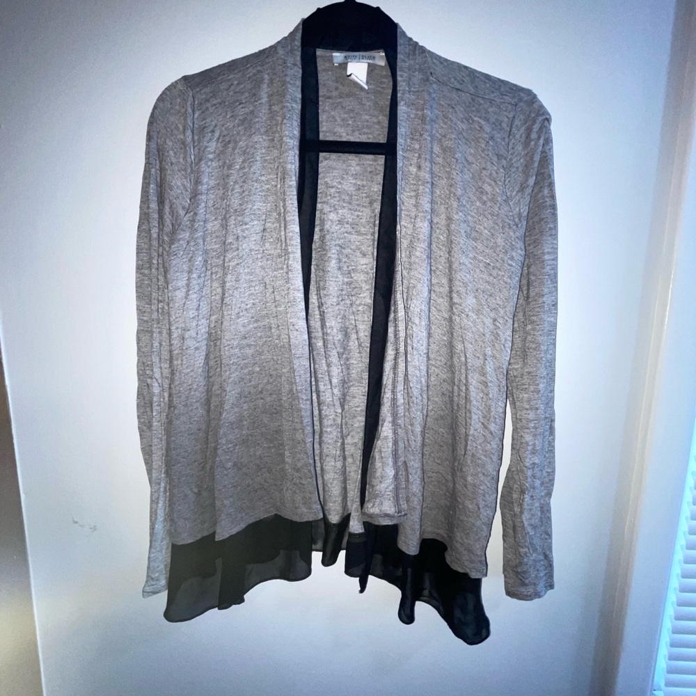 White House Black Market Gray Cardigan Sweater